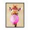 Stupell Industries Giraffe with Bubblegum & Pink Glasses Wall Art in Black Frame